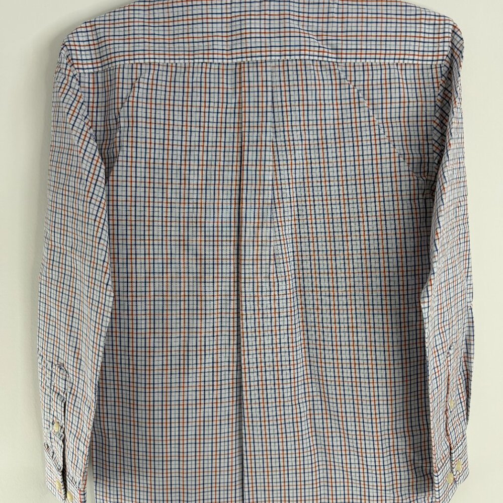 Boys Medium 8/10 Cat and Jack Navy Orange Button Down Long sleeve Classic Shirt - Picture 3 of 3